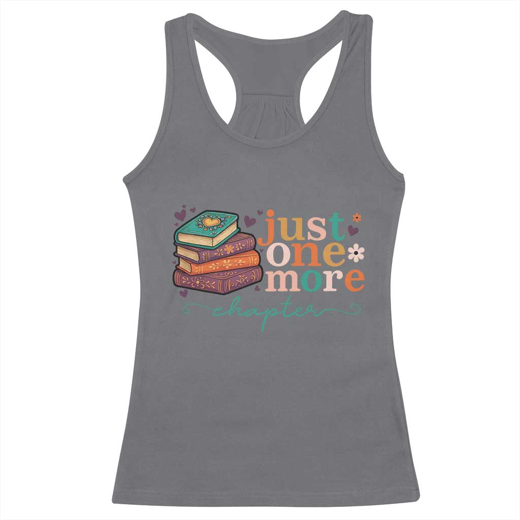 Just One More Chapter Racerback Tank Top Cute Pastel Bookworm Girl Reader TS12 Charcoal Print Your Wear