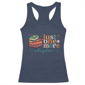Just One More Chapter Racerback Tank Top Cute Pastel Bookworm Girl Reader TS12 Navy Print Your Wear