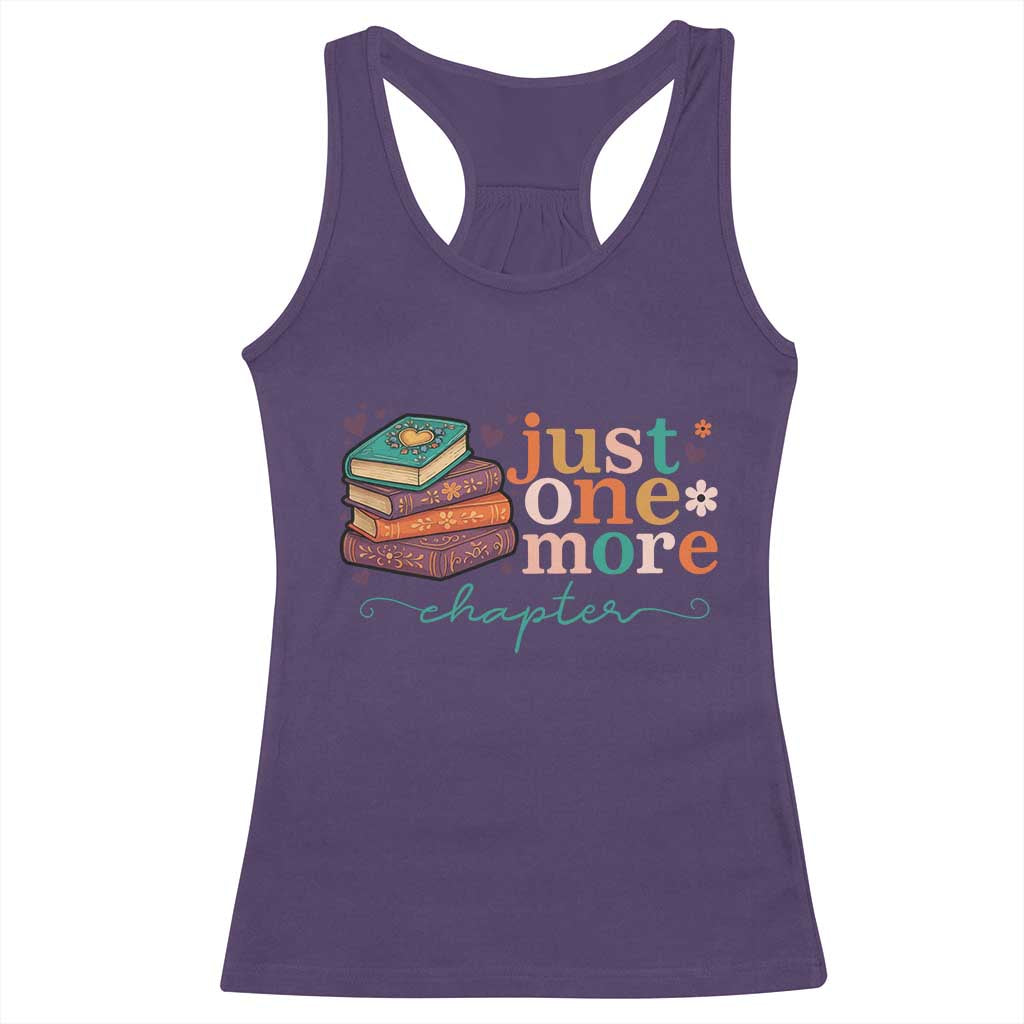 Just One More Chapter Racerback Tank Top Cute Pastel Bookworm Girl Reader TS12 Purple Print Your Wear