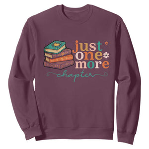 Just One More Chapter Sweatshirt Cute Pastel Bookworm Girl Reader TS12 Maroon Print Your Wear