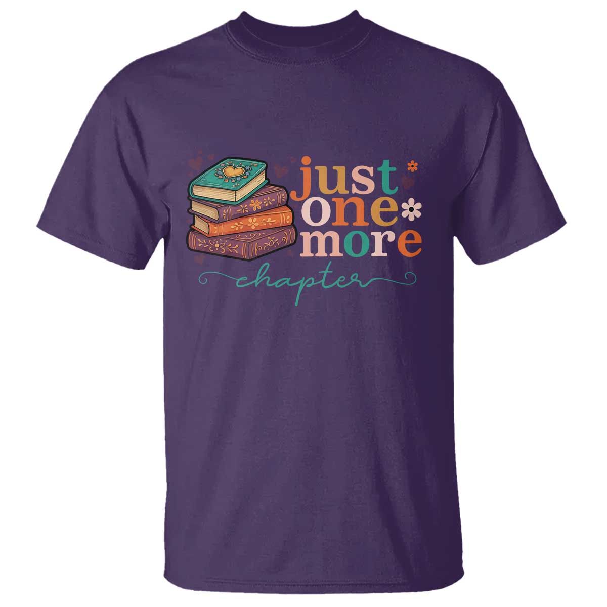 Just One More Chapter T Shirt Cute Pastel Bookworm Girl Reader TS12 Purple Print Your Wear