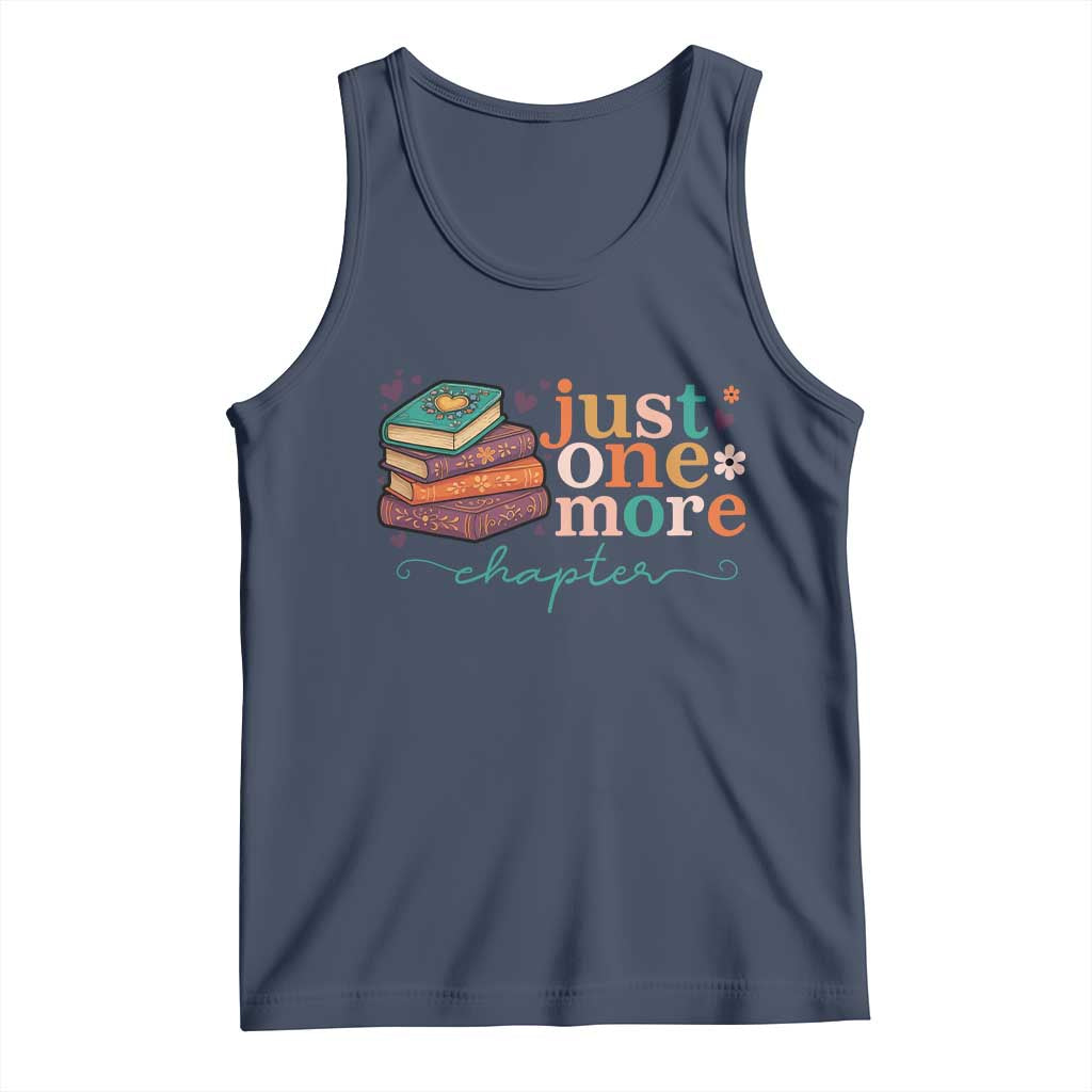 Just One More Chapter Tank Top Cute Pastel Bookworm Girl Reader TS12 Navy Print Your Wear