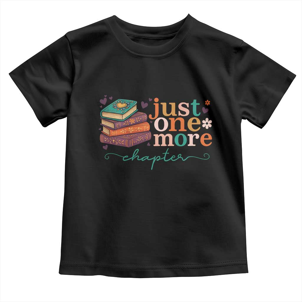 Just One More Chapter Toddler T Shirt Cute Pastel Bookworm Girl Reader TS12 Black Print Your Wear
