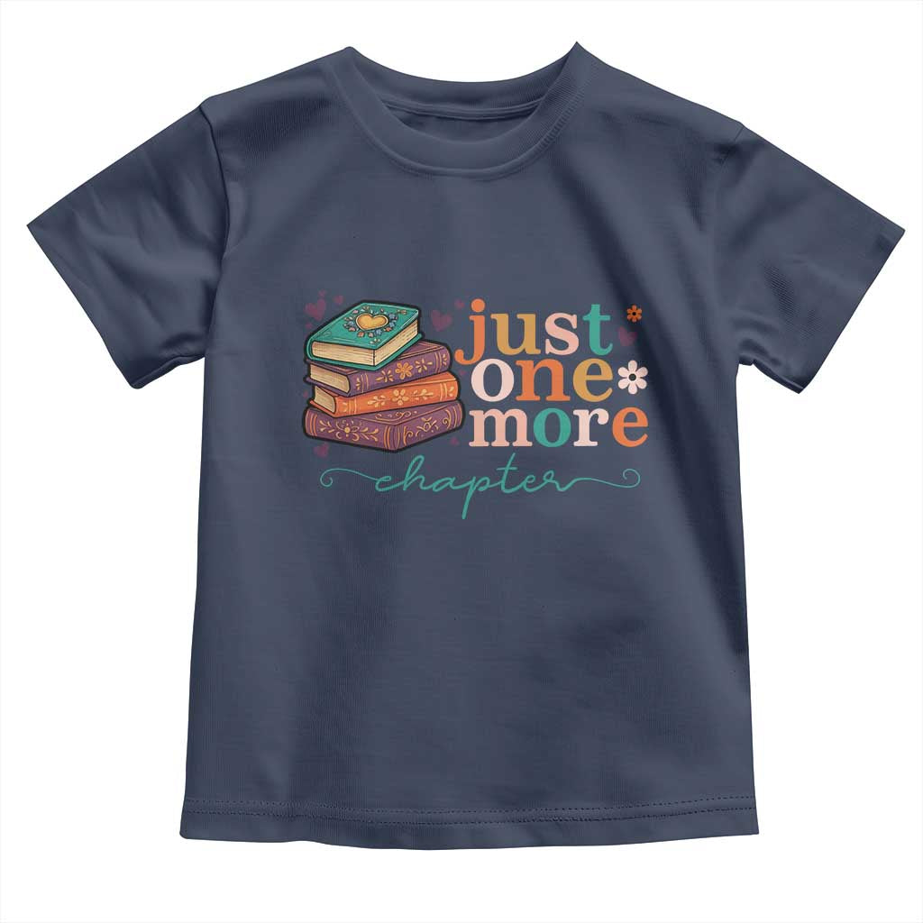 Just One More Chapter Toddler T Shirt Cute Pastel Bookworm Girl Reader TS12 Navy Print Your Wear