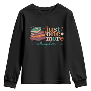 Just One More Chapter Youth Sweatshirt Cute Pastel Bookworm Girl Reader TS12 Black Print Your Wear