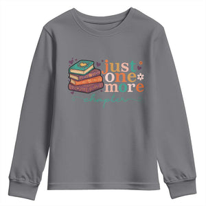 Just One More Chapter Youth Sweatshirt Cute Pastel Bookworm Girl Reader TS12 Charcoal Print Your Wear