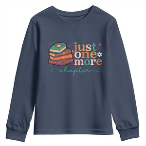 Just One More Chapter Youth Sweatshirt Cute Pastel Bookworm Girl Reader TS12 Navy Print Your Wear