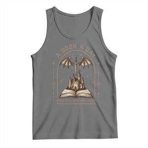 Fantasy Book Lover Tank Top A Book A Day Keeps The Mental Breakdown Away TS12 Black Heather Print Your Wear