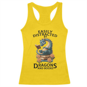 Easily Distracted By Dragon And Books Racerback Tank Top Cute Book Lover Gift TS12 Daisy Print Your Wear