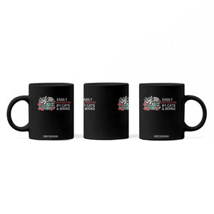 Easily Distracted By Cats And Books Coffee Mug Funny Book Lover Gift TS12 Print Your Wear