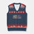 Easily Distracted By Cats And Books V-Neck Knit Sweater Vest Funny Book Lover Gift TS12 Navy Red Print Your Wear