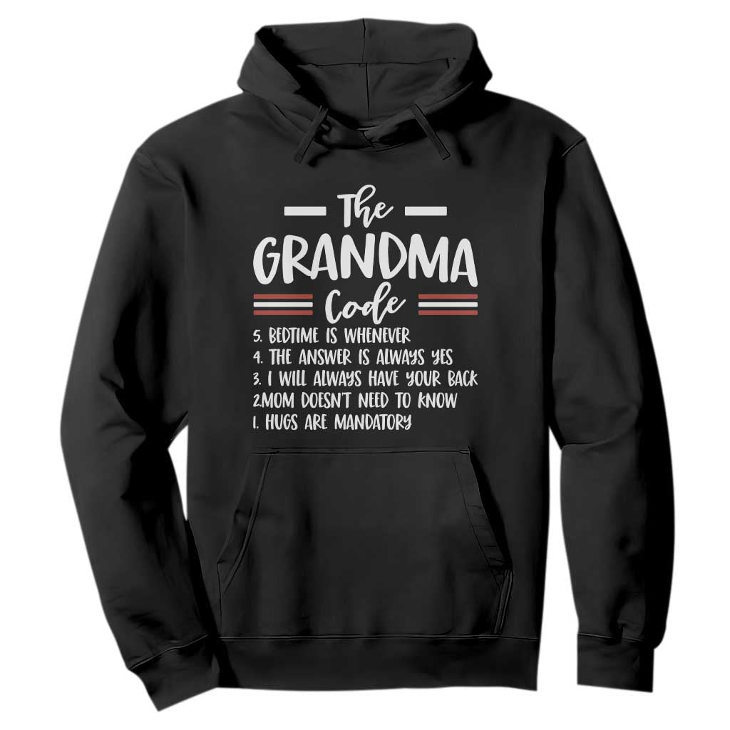 The Grandma Code Hoodie Humorous Grandmother Rules Graphic