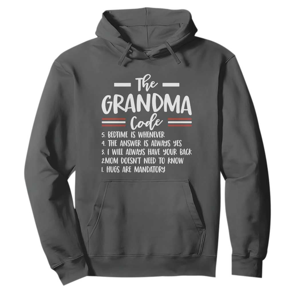 The Grandma Code Hoodie Humorous Grandmother Rules Graphic