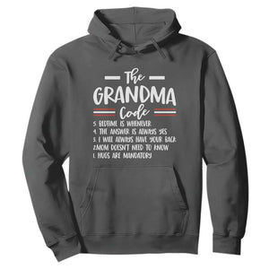 The Grandma Code Hoodie Humorous Grandmother Rules Graphic