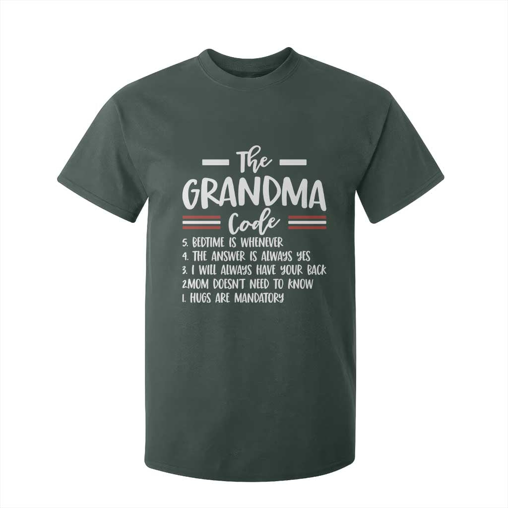 The Grandma Code T Shirt For Kid Humorous Grandmother Rules Graphic