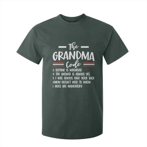 The Grandma Code T Shirt For Kid Humorous Grandmother Rules Graphic