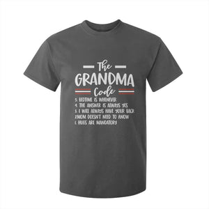 The Grandma Code T Shirt For Kid Humorous Grandmother Rules Graphic