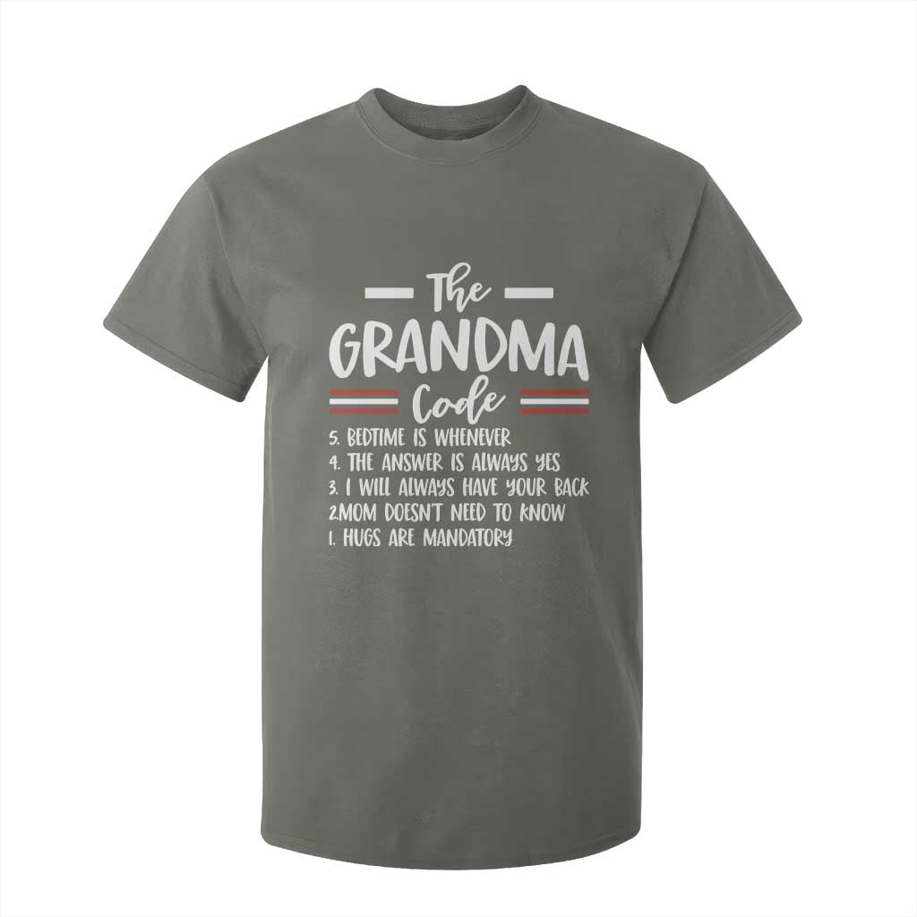 The Grandma Code T Shirt For Kid Humorous Grandmother Rules Graphic