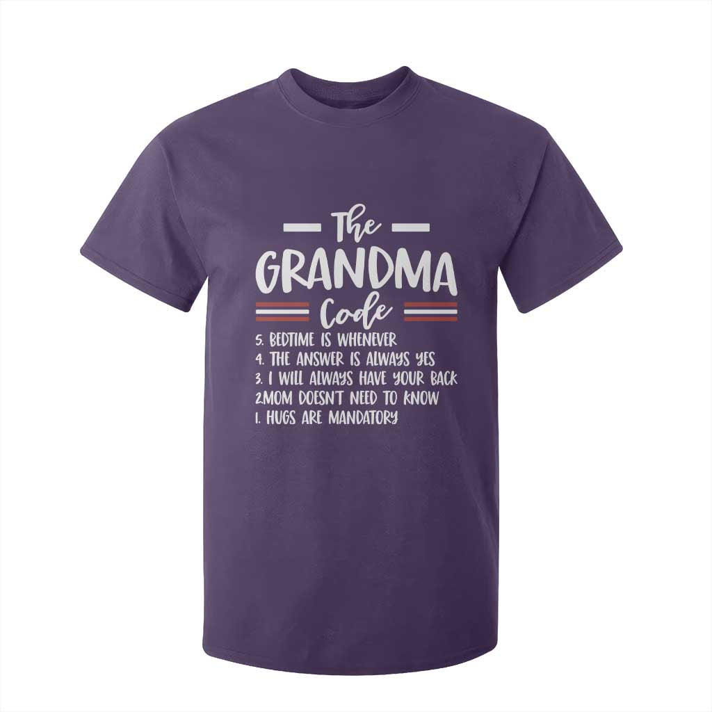 The Grandma Code T Shirt For Kid Humorous Grandmother Rules Graphic