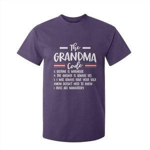 The Grandma Code T Shirt For Kid Humorous Grandmother Rules Graphic