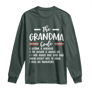 The Grandma Code Long Sleeve Shirt Humorous Grandmother Rules Graphic