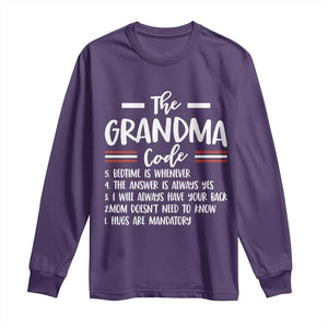 The Grandma Code Long Sleeve Shirt Humorous Grandmother Rules Graphic