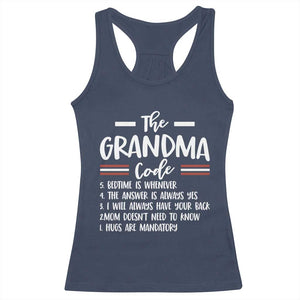 The Grandma Code Racerback Tank Top Humorous Grandmother Rules Graphic
