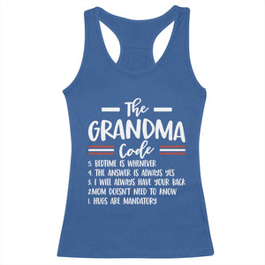 The Grandma Code Racerback Tank Top Humorous Grandmother Rules Graphic
