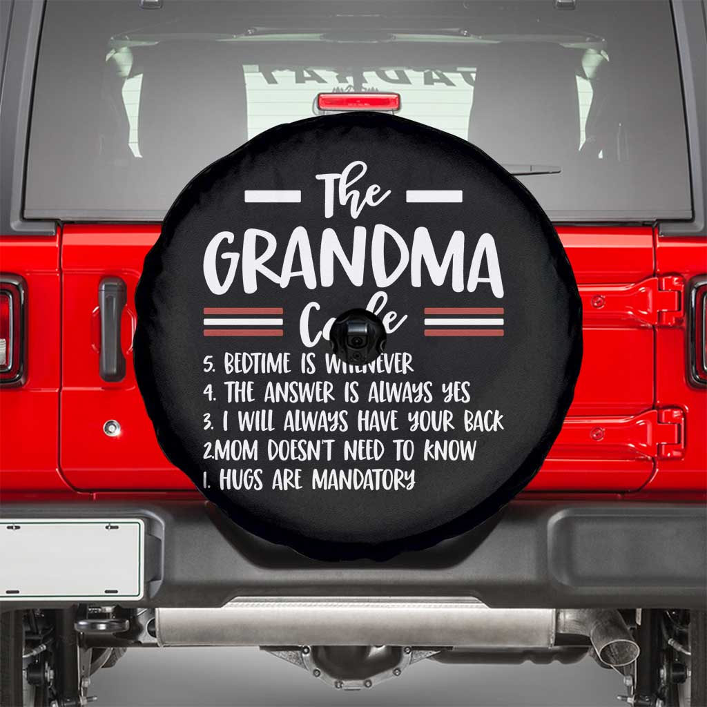 The Grandma Code Spare Tire Cover Humorous Grandmother Rules Graphic