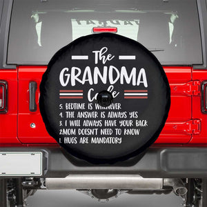 The Grandma Code Spare Tire Cover Humorous Grandmother Rules Graphic