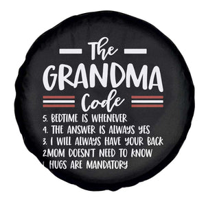The Grandma Code Spare Tire Cover Humorous Grandmother Rules Graphic