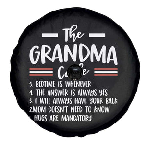 The Grandma Code Spare Tire Cover Humorous Grandmother Rules Graphic