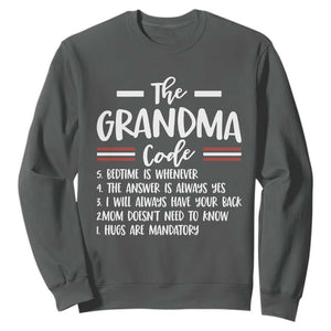 The Grandma Code Sweatshirt Humorous Grandmother Rules Graphic