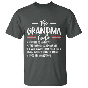 The Grandma Code T Shirt Humorous Grandmother Rules Graphic