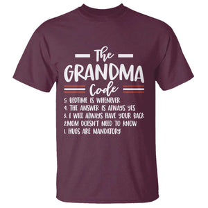 The Grandma Code T Shirt Humorous Grandmother Rules Graphic
