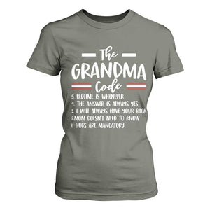 The Grandma Code T Shirt For Women Humorous Grandmother Rules Graphic