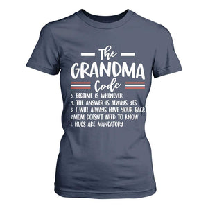 The Grandma Code T Shirt For Women Humorous Grandmother Rules Graphic