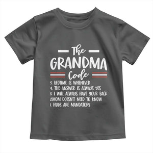 The Grandma Code Toddler T Shirt Humorous Grandmother Rules Graphic