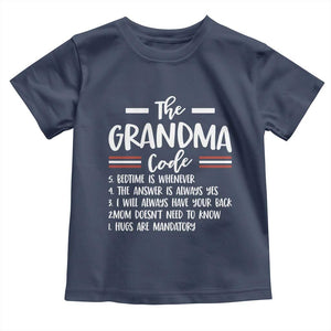 The Grandma Code Toddler T Shirt Humorous Grandmother Rules Graphic