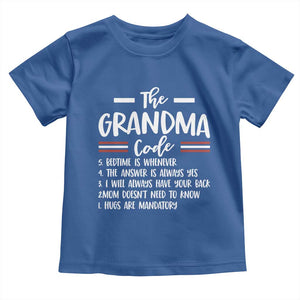 The Grandma Code Toddler T Shirt Humorous Grandmother Rules Graphic