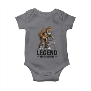 Funny Old Bigfoot Retirement Gift Baby Onesie Legend Never Retires