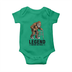 Funny Old Bigfoot Retirement Gift Baby Onesie Legend Never Retires