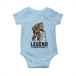 Funny Old Bigfoot Retirement Gift Baby Onesie Legend Never Retires