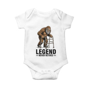 Funny Old Bigfoot Retirement Gift Baby Onesie Legend Never Retires
