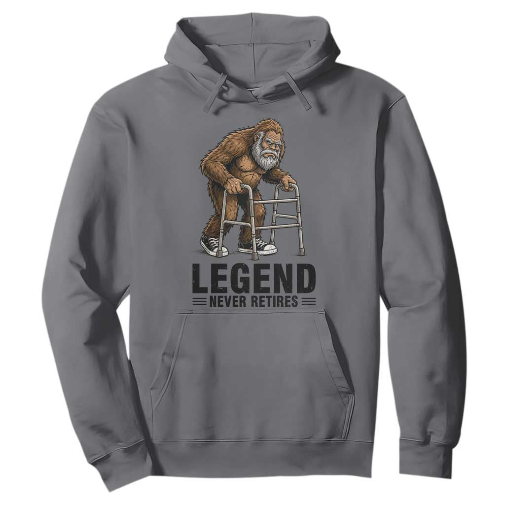 Funny Old Bigfoot Retirement Gift Hoodie Legend Never Retires