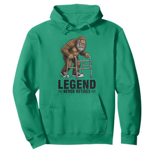 Funny Old Bigfoot Retirement Gift Hoodie Legend Never Retires