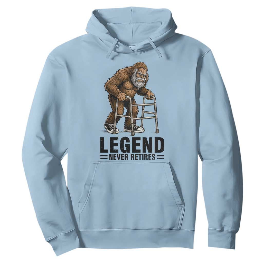 Funny Old Bigfoot Retirement Gift Hoodie Legend Never Retires
