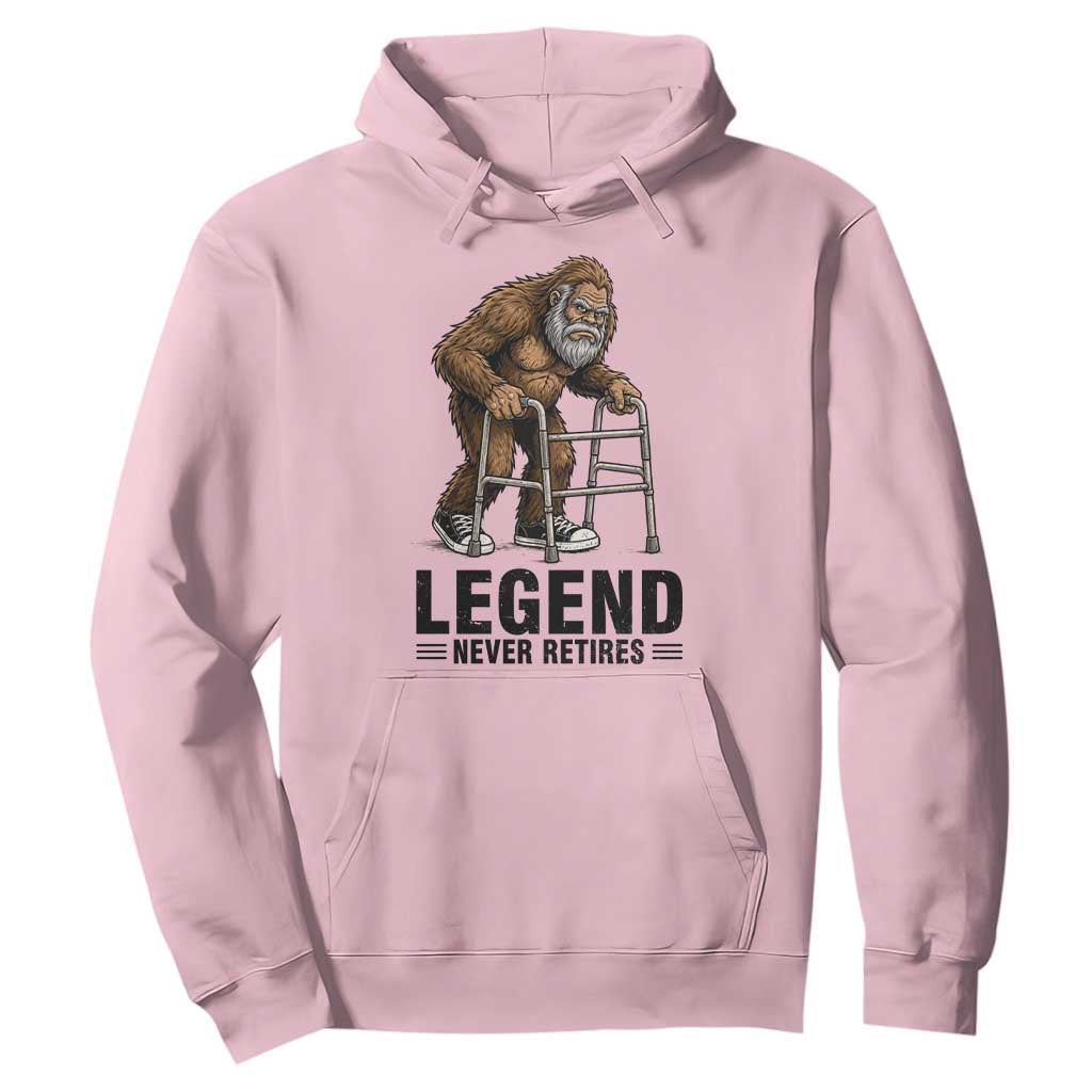 Funny Old Bigfoot Retirement Gift Hoodie Legend Never Retires