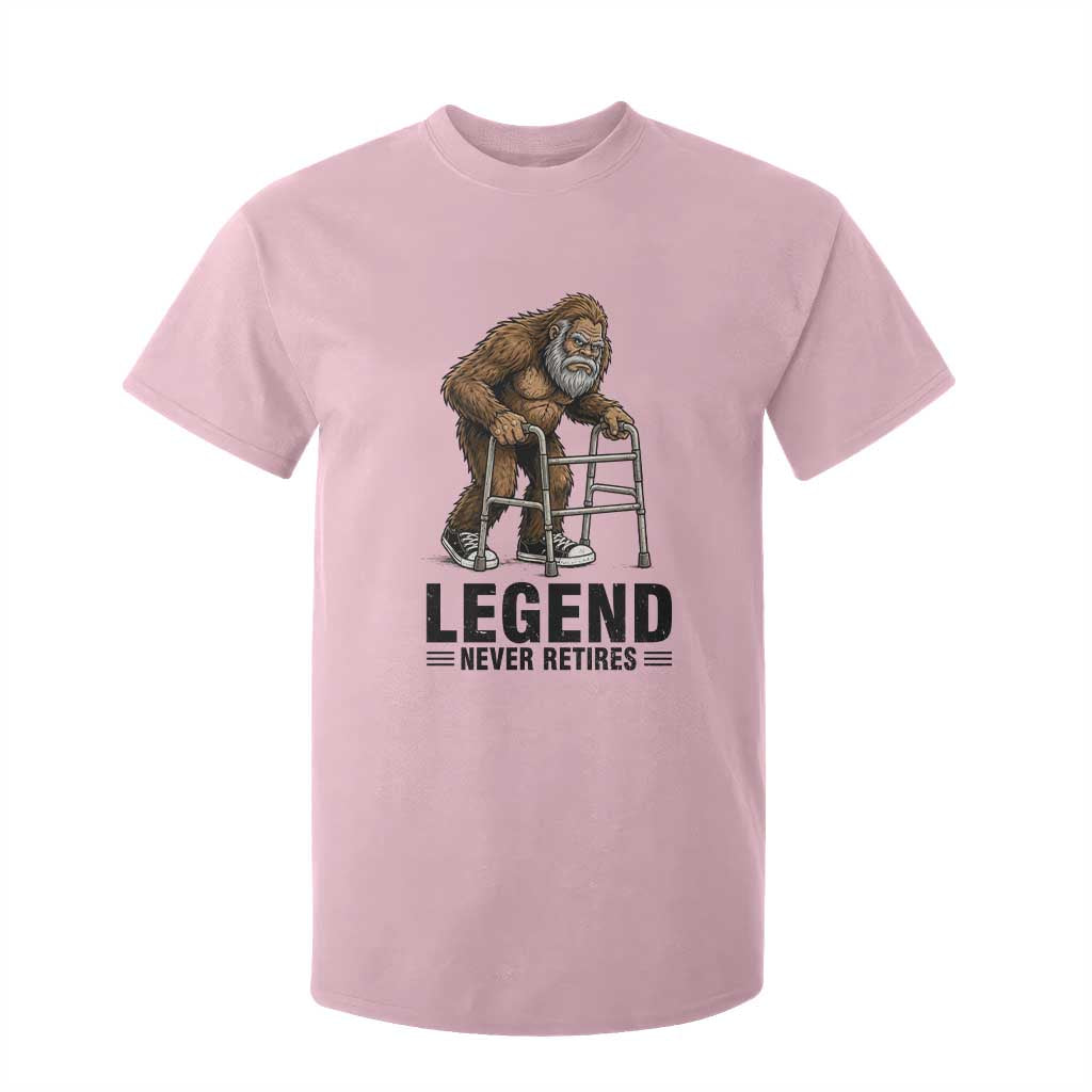 Funny Old Bigfoot Retirement Gift T Shirt For Kid Legend Never Retires