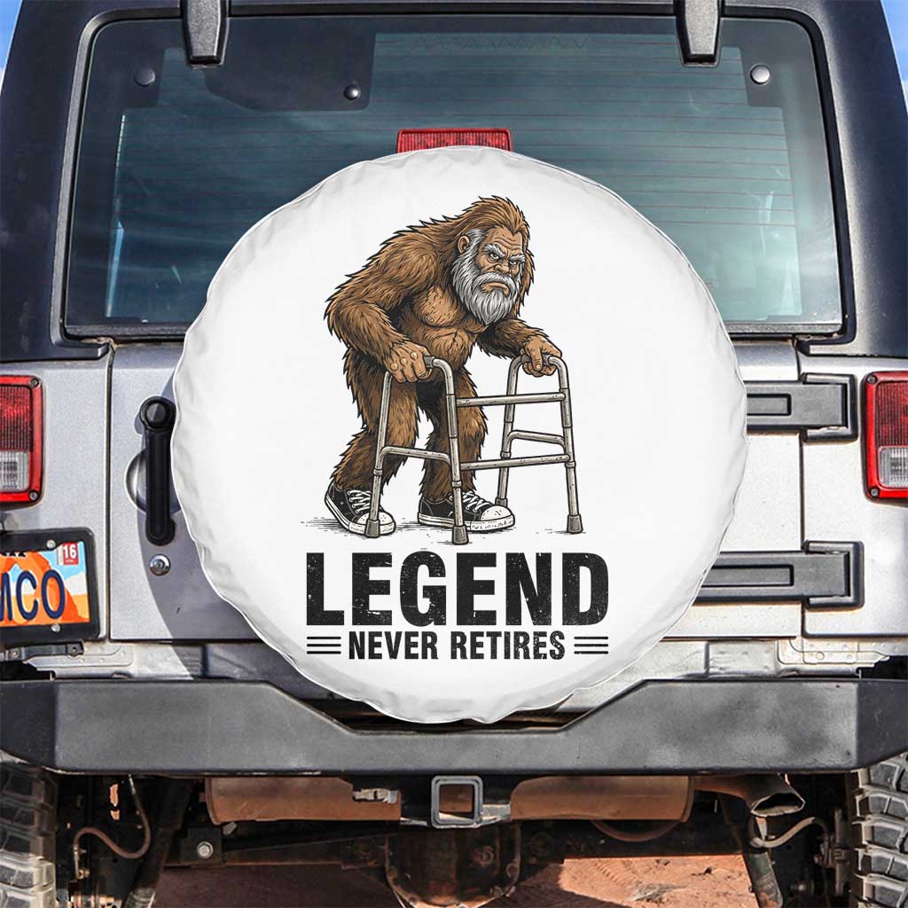 Funny Old Bigfoot Retirement Gift Spare Tire Cover Legend Never Retires